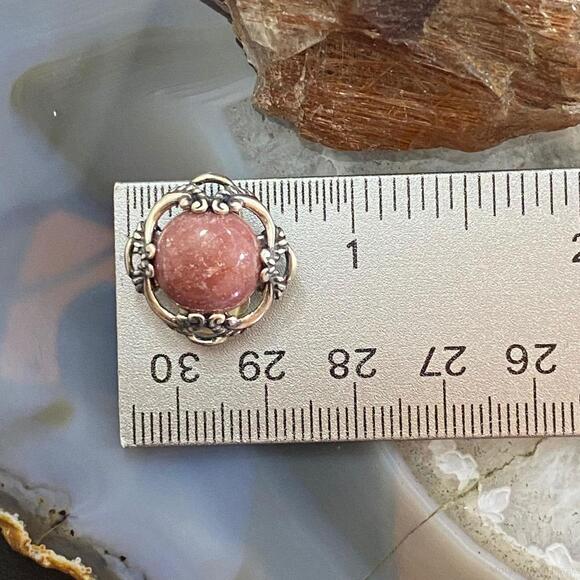 Carolyn Pollack Sterling Round Rhodonite Decorated Clip-On Earrings For Women - Picture 9 of 9